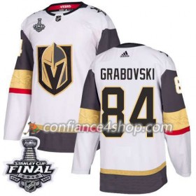 Adidas Maillot de Hockey Vegas Golden Knights Mikhail Grabovski 84 Blanc 2018 Stanley Cup Final Patch Authentic - Homme